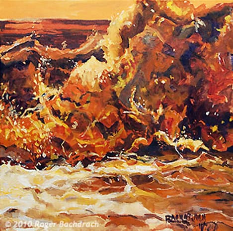 Autumn Wave by Roger Bacharach c 2009. Oil Painting $1500