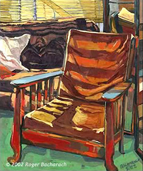 Red Chair Green Floor by Roger Bacharach 2002